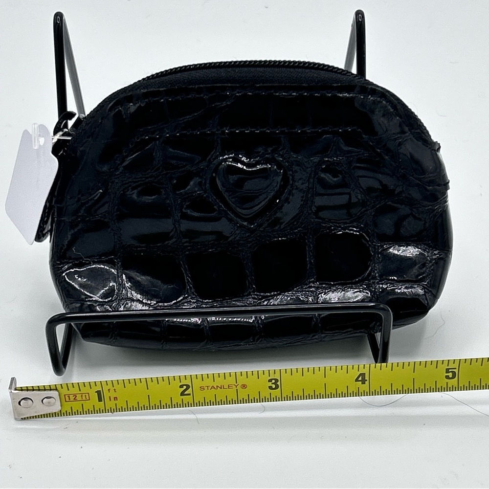 Brighton Black Crocodile Embossed Card/Coin Purse